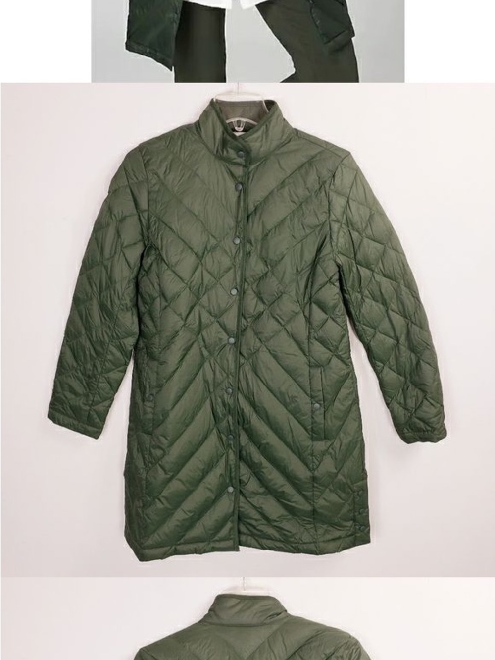 J Jill Quilted Down Coat - Olive Green